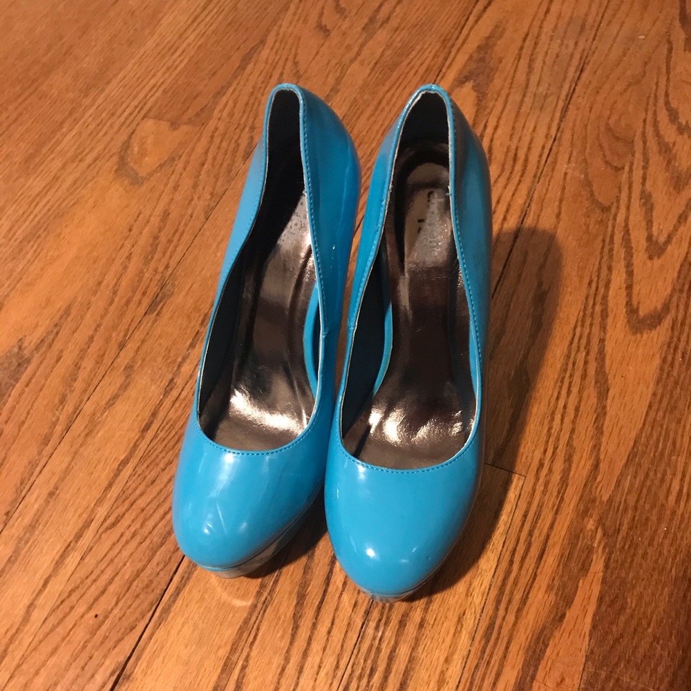Blue high heels